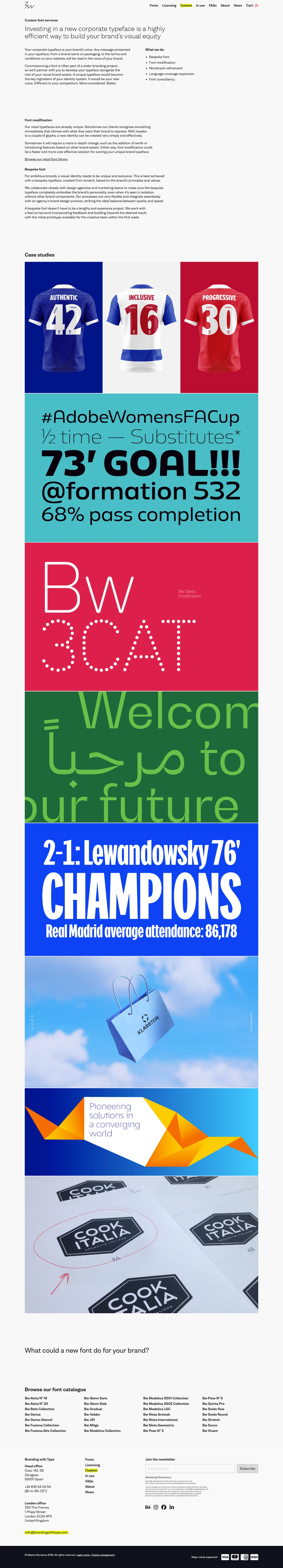 BrandingWithType - Custom website for font management and sales