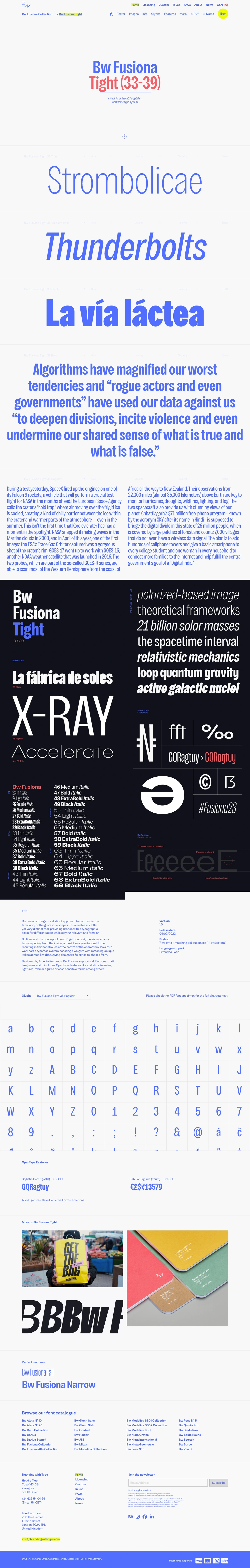 BrandingWithType - Custom website for font management and sales