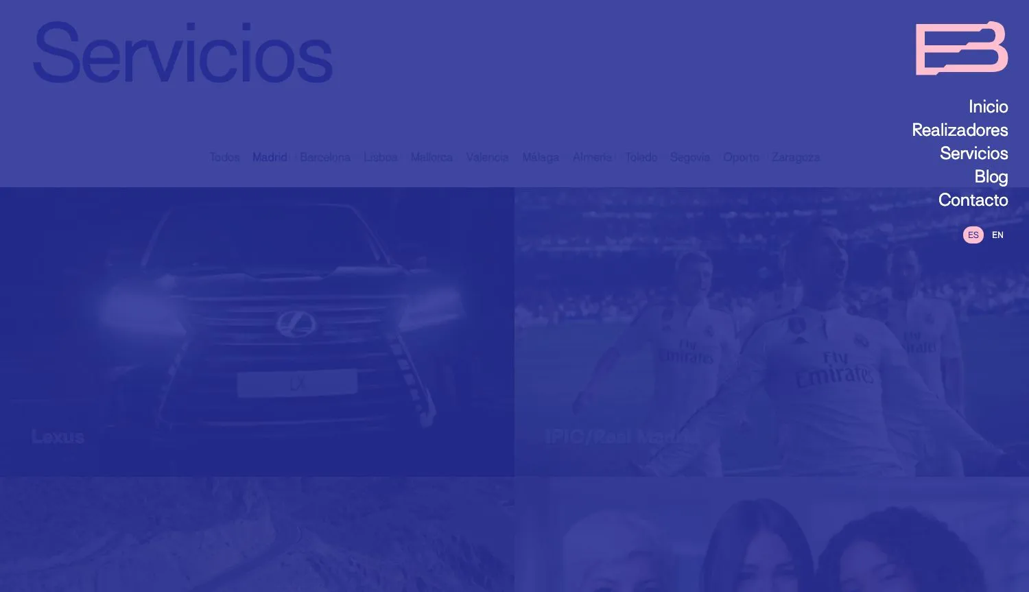 Brownie - Custom manageable website for audiovisual production company