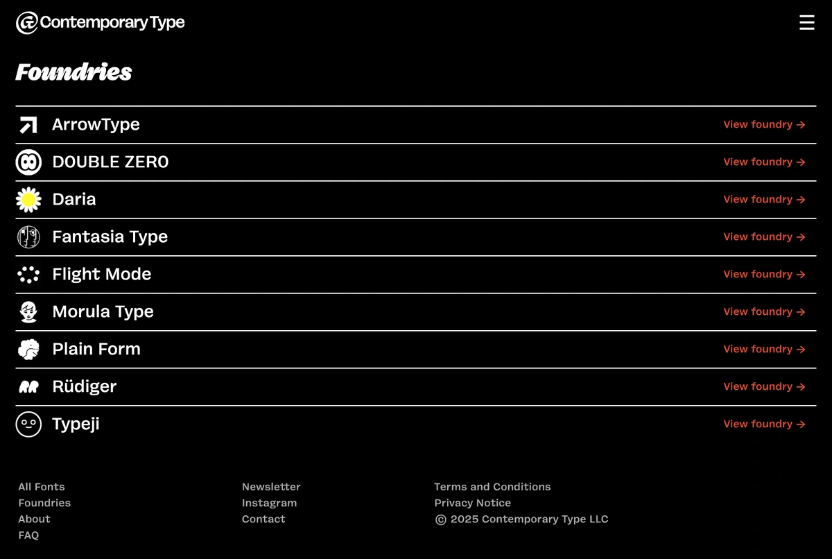 ContemporaryType - Custom website for font management and sales
