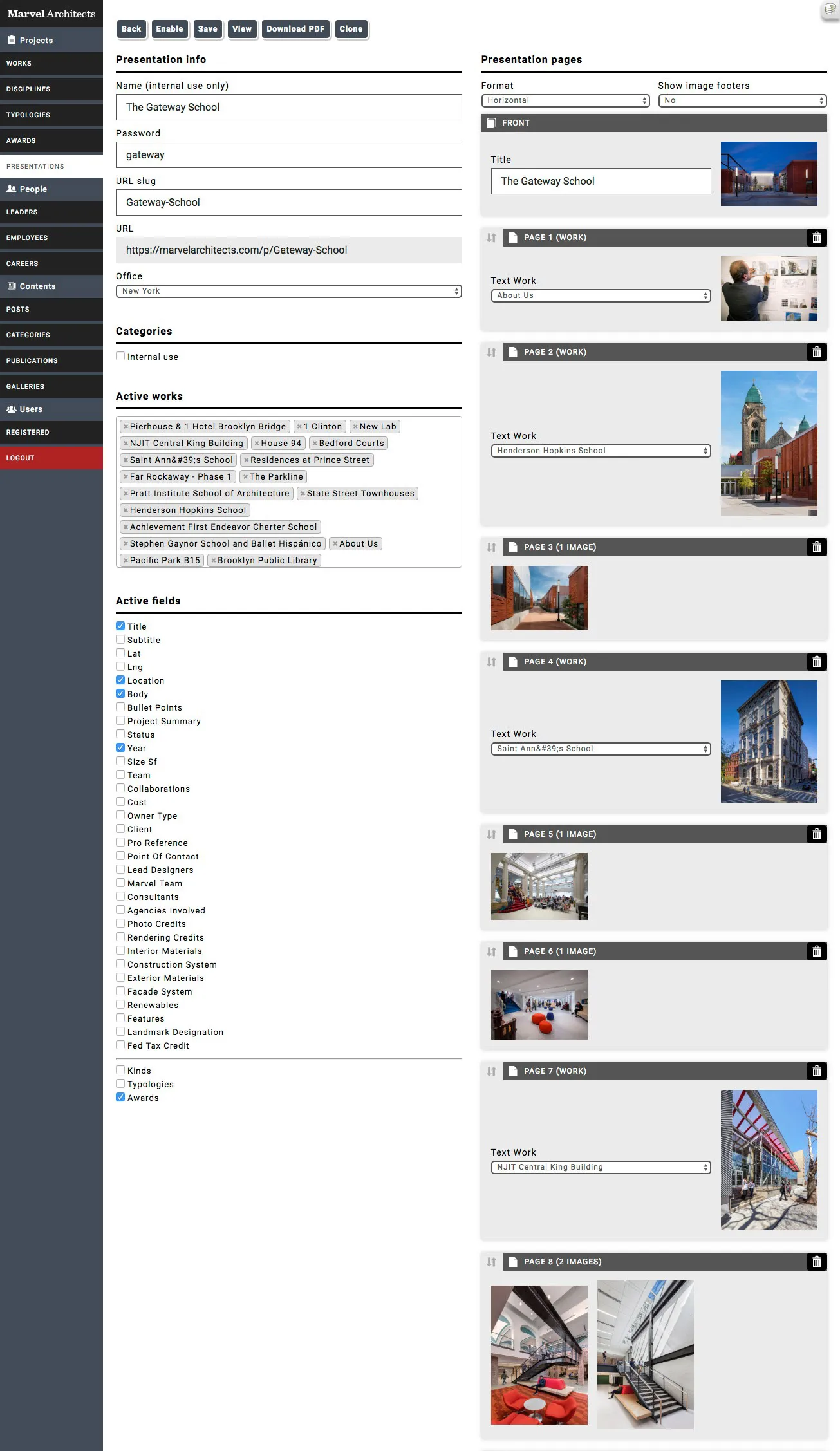 Marvel Architects - Custom intranet for an architecture firm
